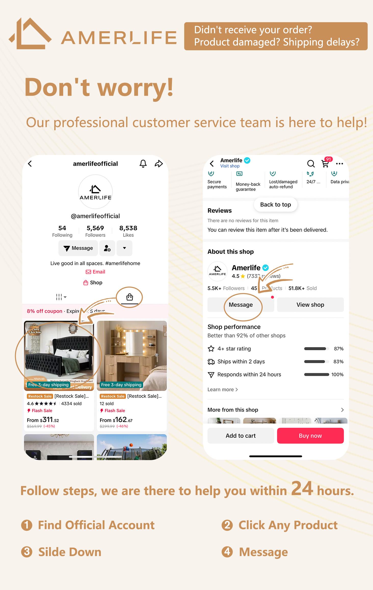 AMERLIFE Farmhouse Bed Frame with 49" Headboard, Platform Bed Frame with Wood Slats Support/Stable & Durable/No Box Spring Needed/Full/Queen/King Size/Best Gift Ideas/Christmas Gifts