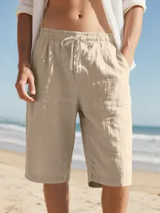 Men's Capri Pants | Breathable Lightweight Fabric | Elastic Waist with Drawstring | Relaxed Fit 3/4 Length | Ideal for Daily Casual, Outdoor Activities & Summer Comfort Wear, Daily Casual Shorts, Casual Streetwear Bottoms, Casual Comfy Fit