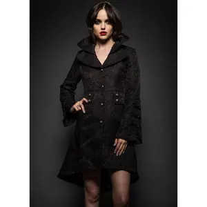 Wednesday Black Victorian Coat with Lacing