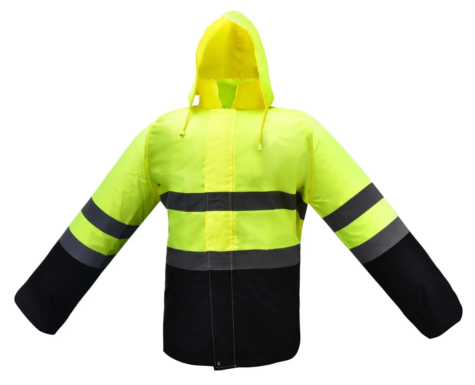 Yellow Safety Rain-suit, Rain Jacket With Hoodie and Rain Pants