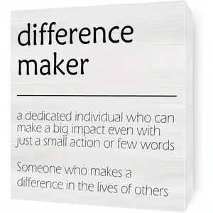 Difference Maker Definition Wood Box Sign for Office Home Leader Boss Coach Gift 5x5 Inch