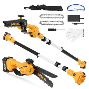 2-in-1, 8/6" Cordless Pole Saw & Mini Chainsaw, Brushless, 17ft Max Reach, 5-Level Adjustable for Easy High Tree Pruning & Wood Cutting