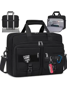 Men's Tactical Laptop Bag 15.6/17.3 Inch Military Briefcase with Molle System, Zipper, Strap, Large Capacity Business Travel Messenger Bag Travel Essentials