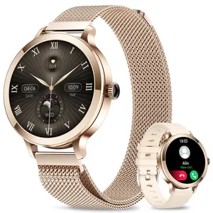 Women's Diamond Rhinestone Smartwatch with Bluetooth Calls, 1.29-inch Full Touch Screen, IP68 Waterproof Fitness Activity Tracker with Heart Rate Sleep Monitor SpO2,, Compatible with Android & iOS, Ideal Gift for Women