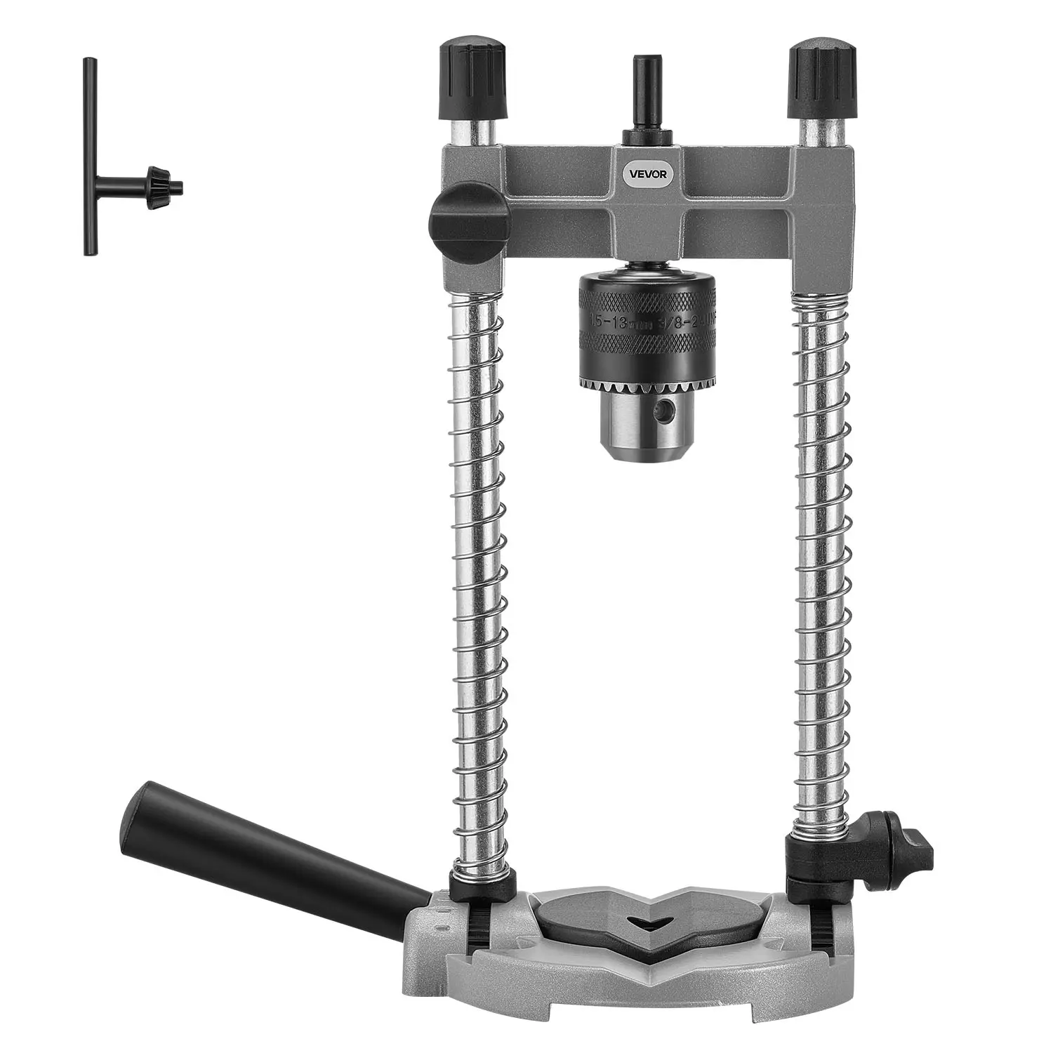 【summerfinds】VEVOR Drill Guide, Multi-Angle Press Portable Precision Drilling Guide Jig Attachment, with Large Handle and Mounting Holes, Aluminum Alloy, for Drilling Angled or Straight Holes, for Wood Working, Right Angle Drill