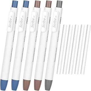 5 Pieces Retractable Eraser Pen, Pen-Style Erasers Smudge-Free & Tear-Free Precision, Retractable Design with Clip for Assorted Color