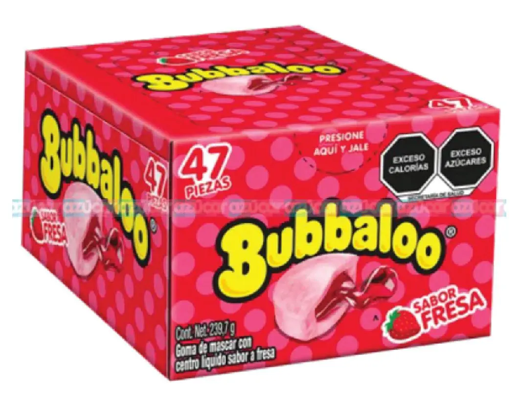 Adams Bubbaloo Fresa Strawberry Bubble Gum 32/47ct Adams Bubbaloo Fresa Strawberry Bubble Gum 32/47ct