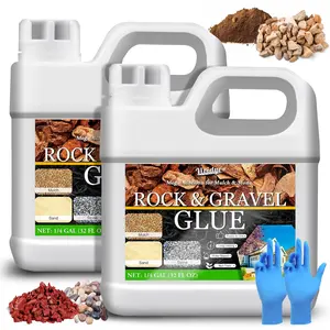Mulch Glue & Gravel Binder - 0.5 Gallon / 64oz Rock Glue for Landscaping, Garden, Walkway - Ready to Use, Concentrate Mulch Stabilizer Safe for Lockdown Sticky Rocks, Pea Gravel, Bark, Rubber, Stone