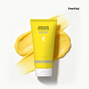 [FowrFaiy] Brown Sugar Exfoliating Gel (150ML) - Gentle Facial Peel & Pore Cleanser for Sensitive Skin - Deep Cleaning Dead Skin Remover with Kojic Acid for Brightening & Smooth Skin Repair