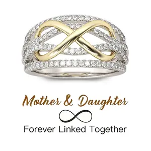Mother & Daughter Forever Linked Together Ring, Loves You Forever Infinity Mother Daughter Rings, Daughter Perfect Mother's Day Gift
