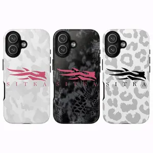 Trendy Pink Sitka Optifade Elevated White Snow Leopard Camouflage Pattern Hunting Aesthetic Shockproof Tough Phone Case Heavy Duty Cover for iPhone 11 12 13 14 15 16 17 Pro Max Plus