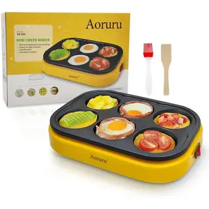 Nonstick Electric Pancake Maker Mini Egg Frying Pan for Crepe and Fried Egg