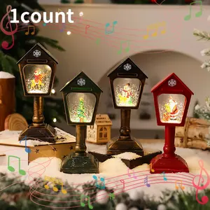 Christmas Mailbox Water Lamp with Music, Glowing Crystal Desktop Decoration, Perfect Gift for Bedroom Window Christmas Decorations