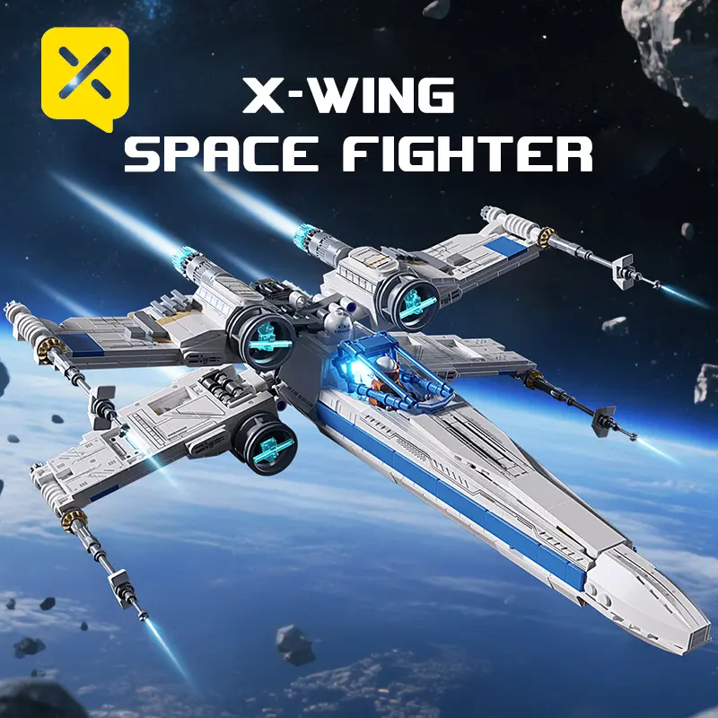 MOC Space Fighter Jet Building Blocks, 1271 PCS Interlocking Aircraft Model Kit – STEM Educational Collectible Toy, Kids Birthday Gift
