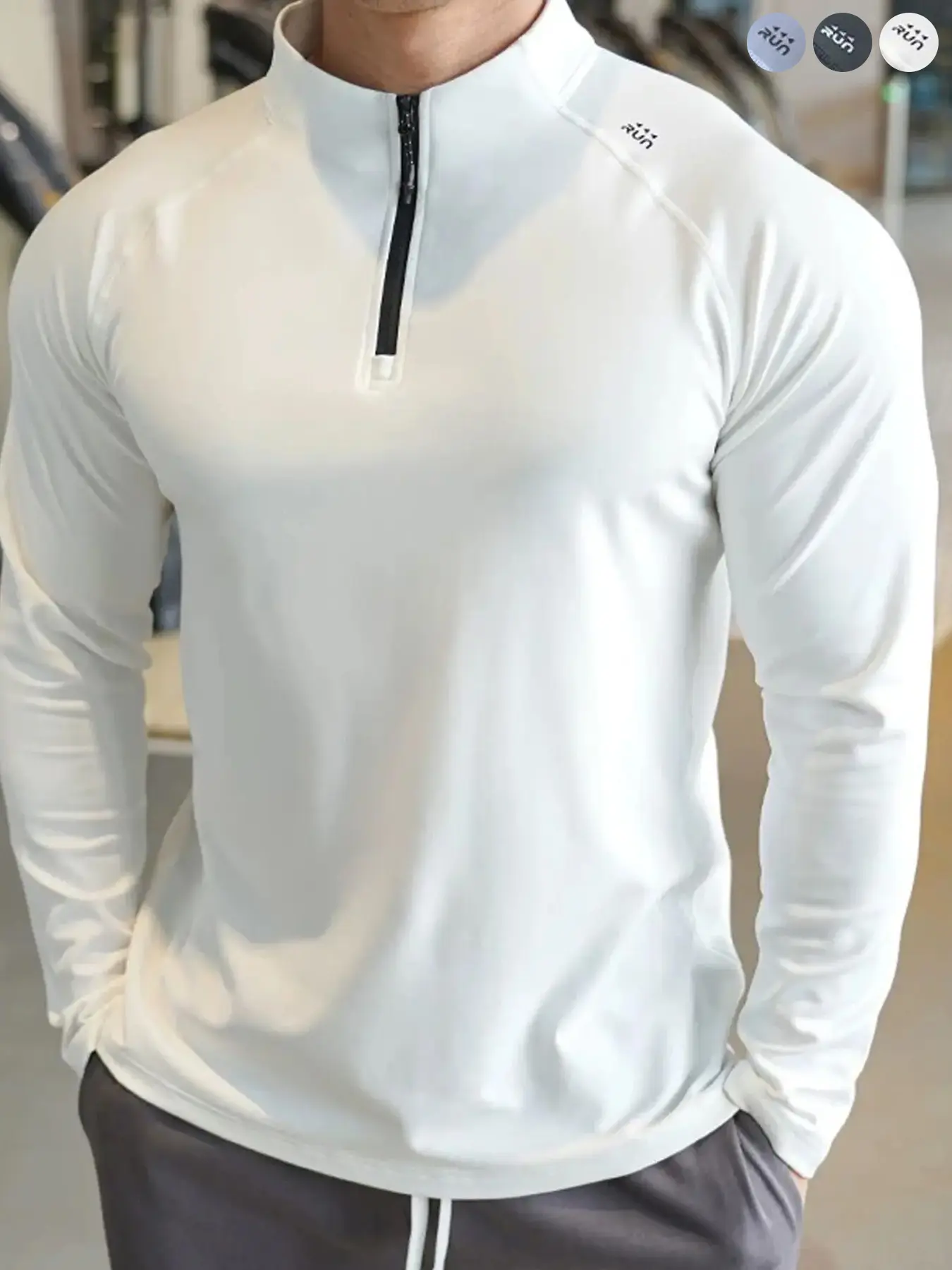 Men's Lightweight Half-Zip Long Sleeve Shirt, Casual Fit, Soft Breathable Fabric, Ideal for Gym, Hiking, Fishing, Outdoor Activities, Athletic Sports Clothing, Athletic Top, Breathable Workout Tops, Breathable Sportswear Top, Fitness Workout Shirt