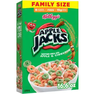 Kellogg's Apple Jacks Original Cold Breakfast Cereal, 8 Vitamins and Minerals