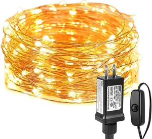 Lighting EVER Fairy Lights Plug in, 33ft 100 LED String Lights for Bedroom, Warm White Copper Wire Lights, Waterproof Indoor Outdoor Decorative Fairy Lights for Patio, Garden, Balcony, Vases, Craft Christmas Happy Mother’s Day Gift