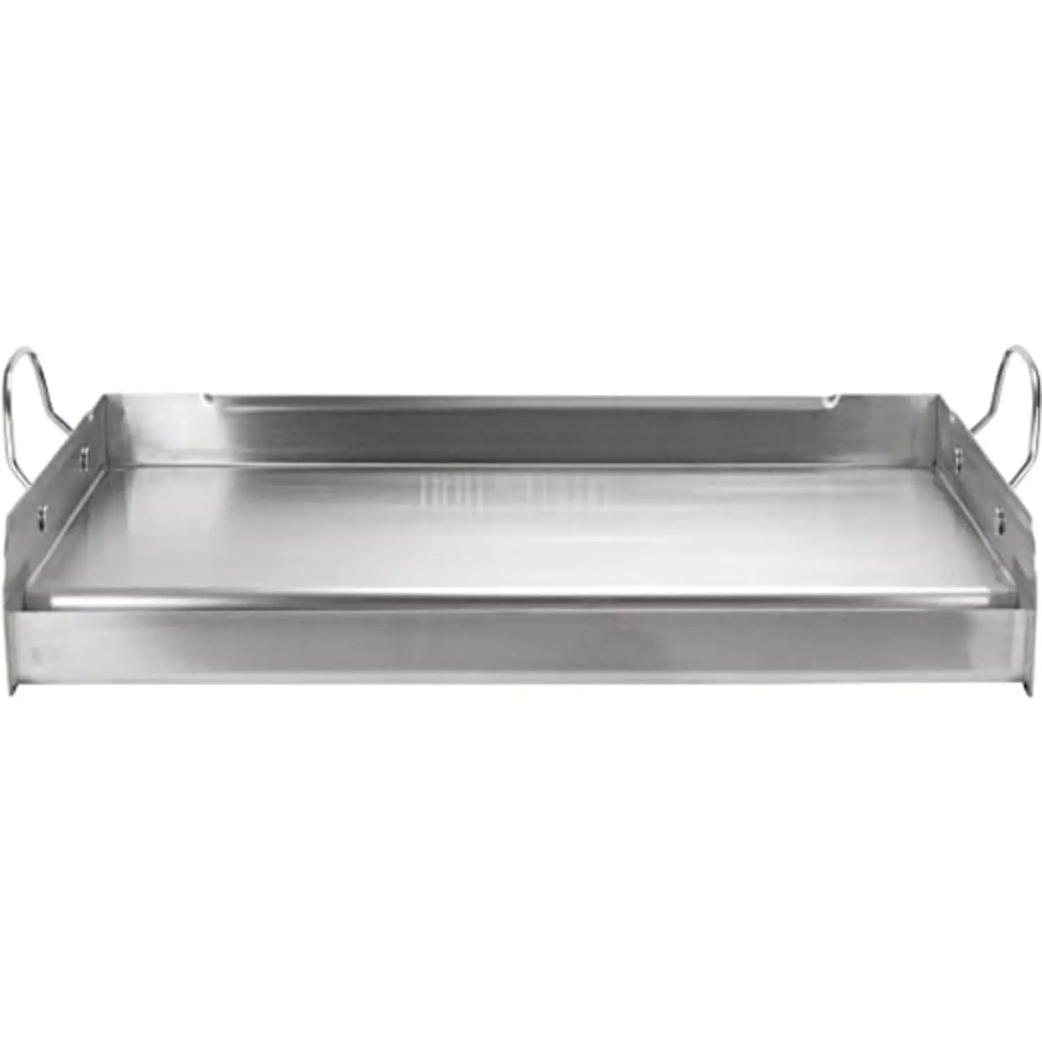 100% Stainless Steel Griddle with Even Heat Cross Bracing and Removable Handles - For Grills, Camping, Tailgating