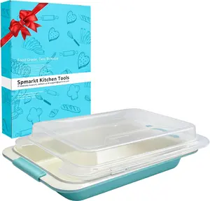 Lasagna Pan with Lid 9x13, Nonstick Deep Baking Pan for Casseroles, Brownies, Potluck, Oven Safe Dishwasher Safe Baking Tray