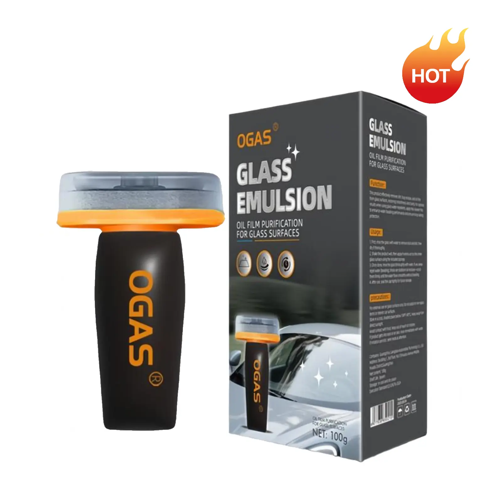 Car Glass Oil Film Remover - All-in-One Detailing Agent for Windshields & Mirrors, Removes Smudges for Clear Vision & Safe Driving