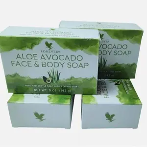 4 Pack Forever Aloe Avocado Face & Body Soap-Aloe and avocado combine for a luxurious, nutrient-rich soap that will leave your skin feeling smooth and moisturized. Aloe Avocado soap is gentle supplement for your entire body & face with a scent of freshly.