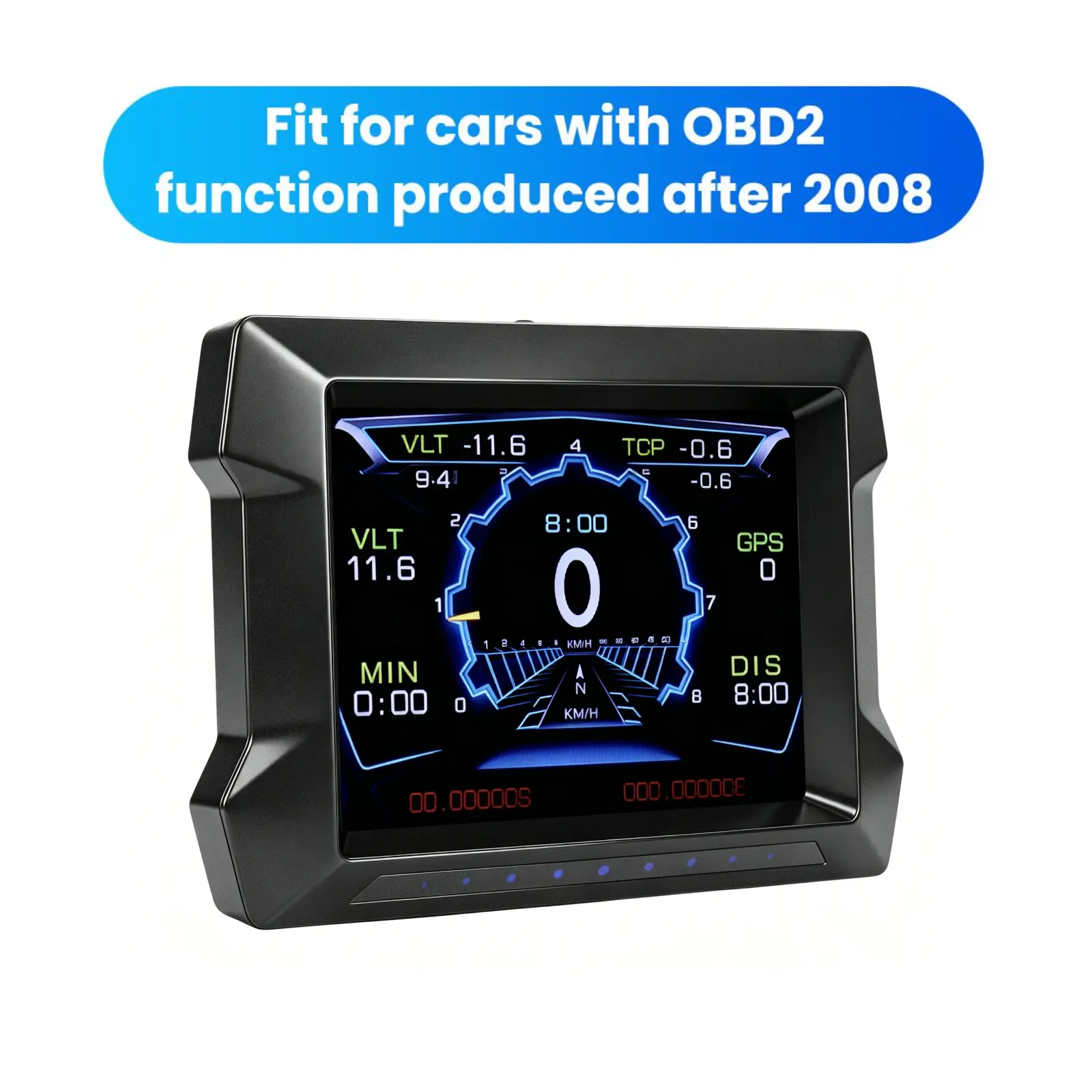 [Upgrade] OBD2+GPS 3'' Head-Up Dashboard Speedometer for OBD2-enabled Cars (2008+) Gauge Speedometer, Supports KM/H & MPH, Inclinometer, OBD Multifunction LCD Display,SummerVibes fathersdaygift