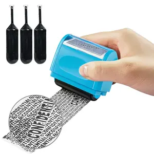 Identity Theft Protection Roller Stamp Set with 3 Refill Inks, Privacy Guard Stamp for Address & Personal Information, Prevent Identity Theft & Data Leakage for Mails Bills Packages