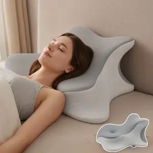 Memory Foam Wedge Pillow, Ergonomic Contoured Intimacy Couples Pillow, 27° Angled Neck Support Pillow Back Support Cushion, Multi-Functional Bed Position Pillow with Removable Cover grey