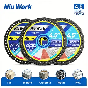 【FathersDayGift】 NiuWork Diamond Blades 1PCS/3PCS/6PCS 4.5" Diamond Tile Cutting Blades -Heavy Duty Angle Grinder Discs for Cutting Marble/Quartz/Stone/Tile/Metal/Plastic multiple size