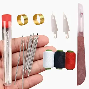 34PCS Big Eye Elegantan Steel Needles Set -  Long & ThinHandmade Quilting & Sewing Needles Kit for DlY Sewing Projects