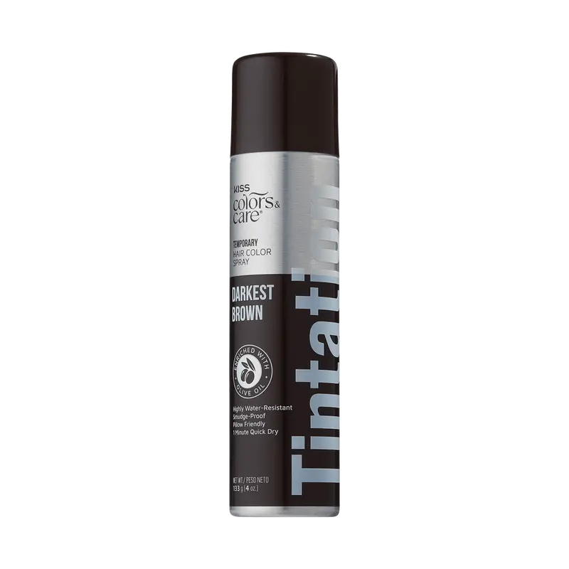 Kiss Colors & Care Tintation Spray - Darkest Brown | Temporary Hair Color Spray, Semi Permanent Hair Color, Hair Dye, Hair Color