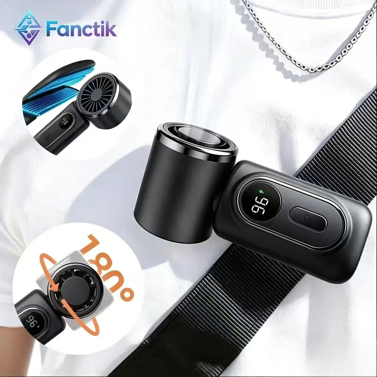 Fanctik ,Mini Portable Handheld Clip Fan, 3-in-1 Rechargeable 3000mAh Battery,5 Speeds,180° Adjustable Airflow,USB Cooling,Perfect for Travel,Office,and Personal Use-Protection, TikTok Shop Deals For You Days