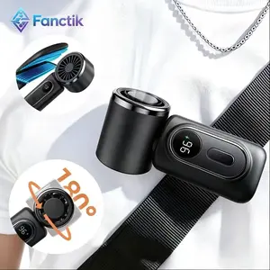 Fanctik ,Mini Portable Handheld Clip Fan, 3-in-1 Rechargeable 3000mAh Battery,5 Speeds,180° Adjustable Airflow,USB Cooling,Perfect for Travel,Office,and Personal Use-Protection