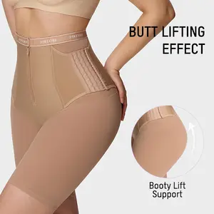 SHECURVE High Waist Shapewear Shorts Side Buckle Tummy Control 28 Degree Butt Lift 5D Voluptuous Curves Ultra Thin Breathable Mesh Cooling Summer Hourglass Fajas for Women