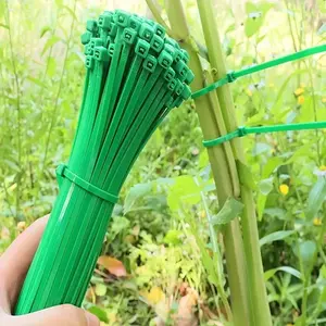 200pcs Green Plastic Zip Ties for Garden Outdoor, Heavy-Duty, Self-Locking, Multipurpose with Gardening & Landscaping