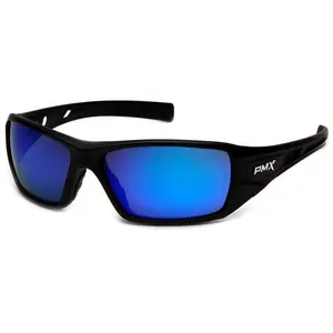 Pyramex Velar PPE Equipment Safety Glasses, Black Frame, Ice Blue Mirror Lens