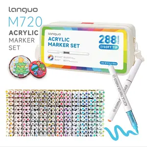Languo Acrylic Paint Markers Set (24/36/48/60/288 Pack) with Portable Stackable Storage Box, Premium Acrylic Paint Pens for Rock Painting, Fabric, Ceramic, Wood, Canvas, DIY Crafts Art Supplies