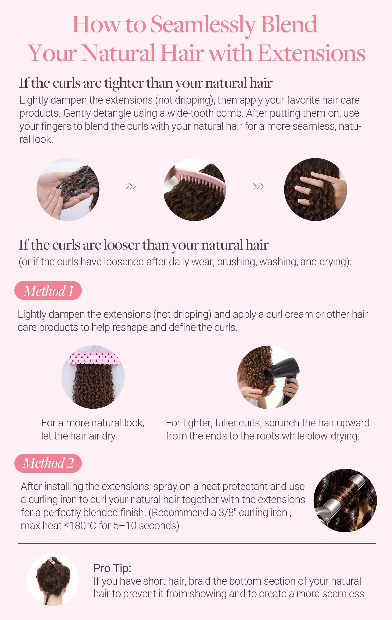 GOO GOO Hair Extensions Elf Curl Clip in Human Hair Extensions, 7pcs/9pcs 18-24inch curly hair，Elf Curl Clip in Human Hair Double Weft Natural Curl Hair Full Head for Women summer hairstyles #sohochic