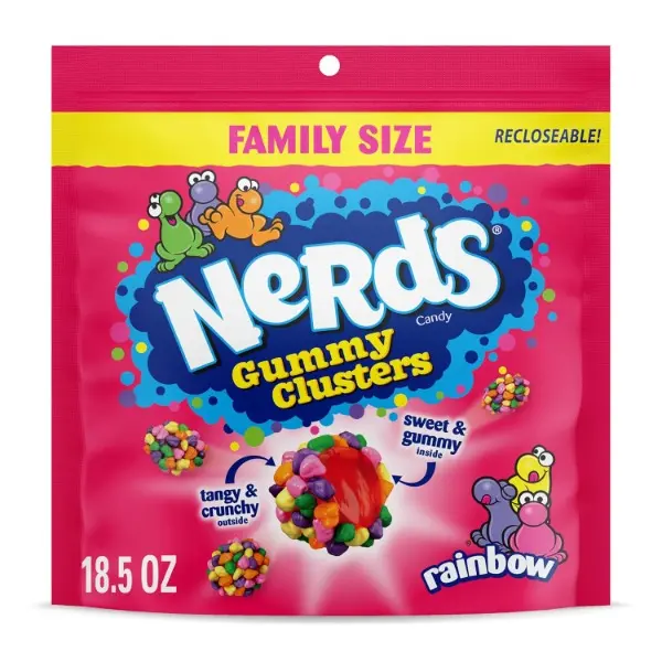 Nerds Candy Gummy Clusters - Chewy, Crunchy Rainbow-Flavor Bite-Sized Snack Candies, 18.5 oz Treats for Kids' Snack Ideas