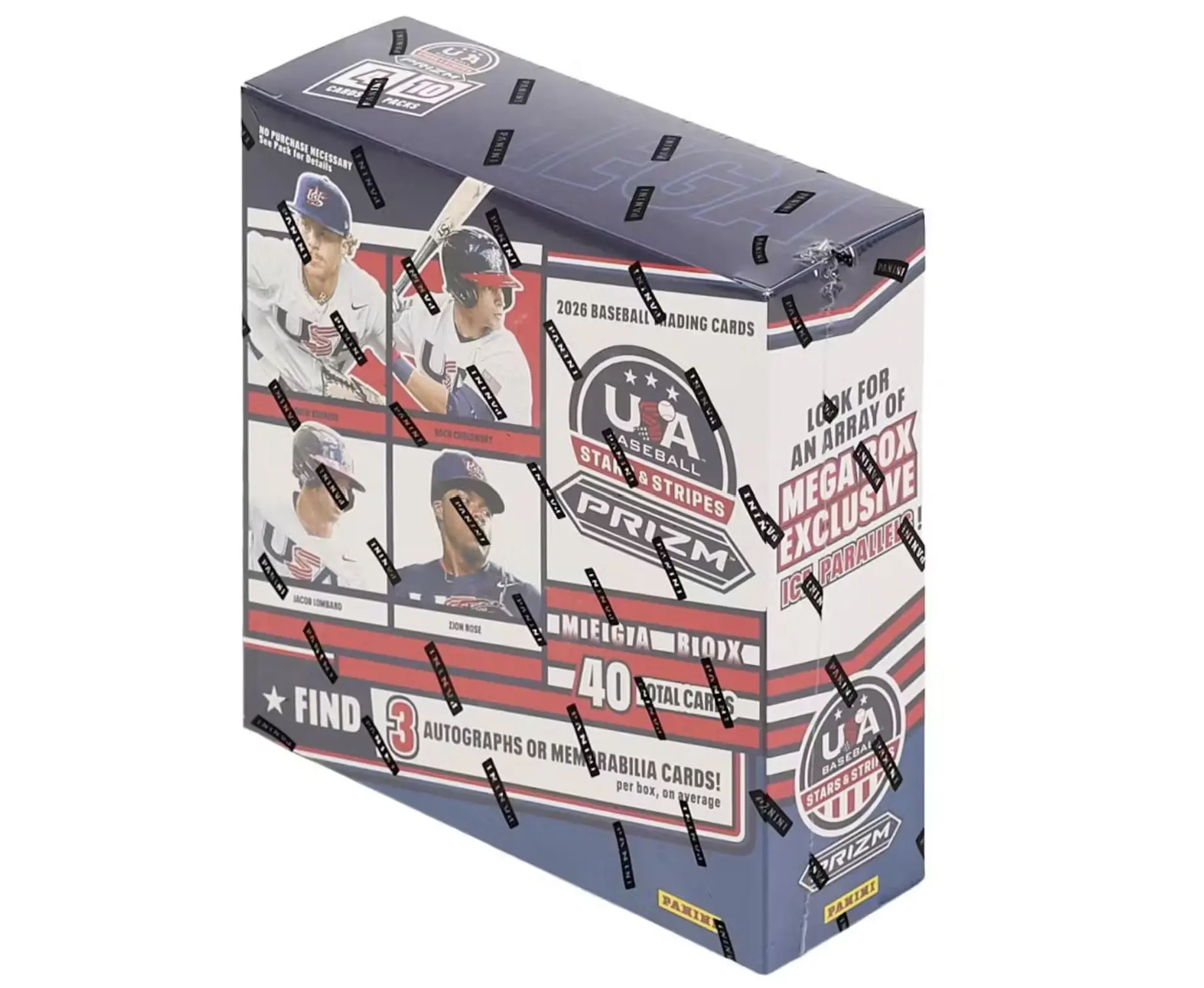 2026 Prizm Stars & Stripes Baseball Mega Box - 3 Auto & Mem per box - 10 Packs / 4 Cards per Pack - Shipped Sealed or Ripped Live