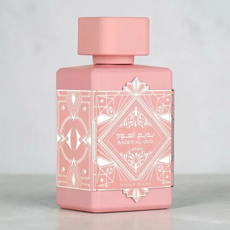 Badee Al Oud Noble Blush Unisex Arabian Luxurious Perfume - Creamy EDP Spray, 3.4 oz (100 ml) Bottle, Rose Milk & Sandalwood Top Note, Long-Lasting Liquid Single Item