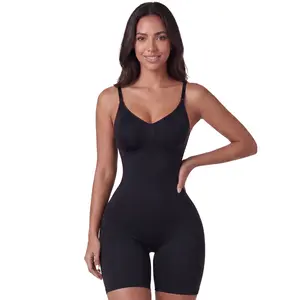 Fajas Salome 7002 | Colombian Seamless Bodysuit Tummy Control | 360° Sculpting Shaper Butt Lifting | Adjustable Straps Breathable Anti-Chafing | Daily Wear Women — Made in Colombia