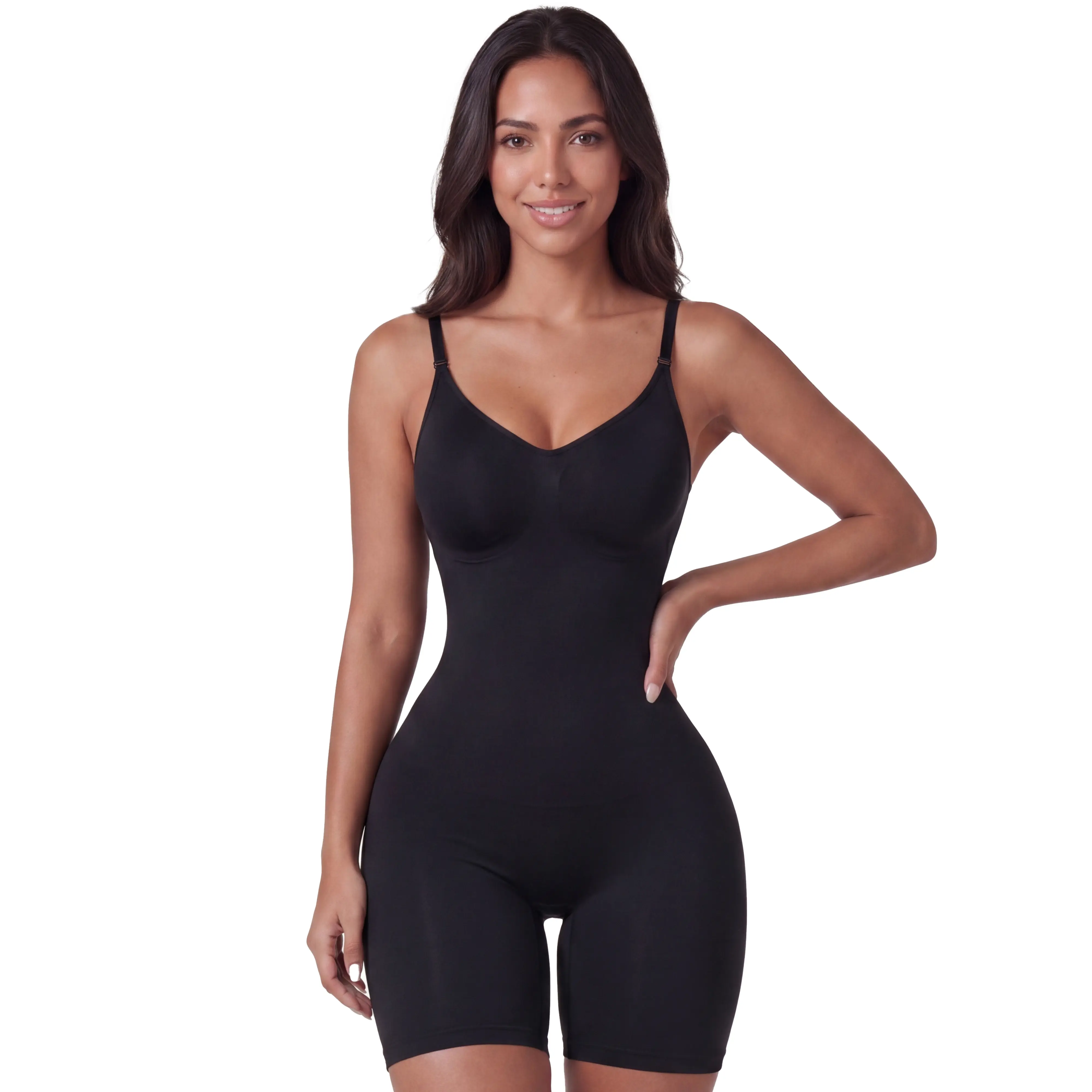 Fajas Salome 7002 | Colombian Seamless Bodysuit Tummy Control | 360° Sculpting Shaper Butt Lifting | Adjustable Straps Breathable Anti-Chafing | Daily Wear Women — Made in Colombia
