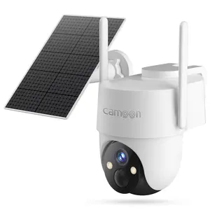 4G LTE Cellular Solar Security Camera Wireless Outdoor, No WiFi Security Camera, 360° View, 2K Night Vision, PIR Detection, 2 Way Audio, Motion Alerts, Built in SIM Card for Jobsite Dock Garage Barn