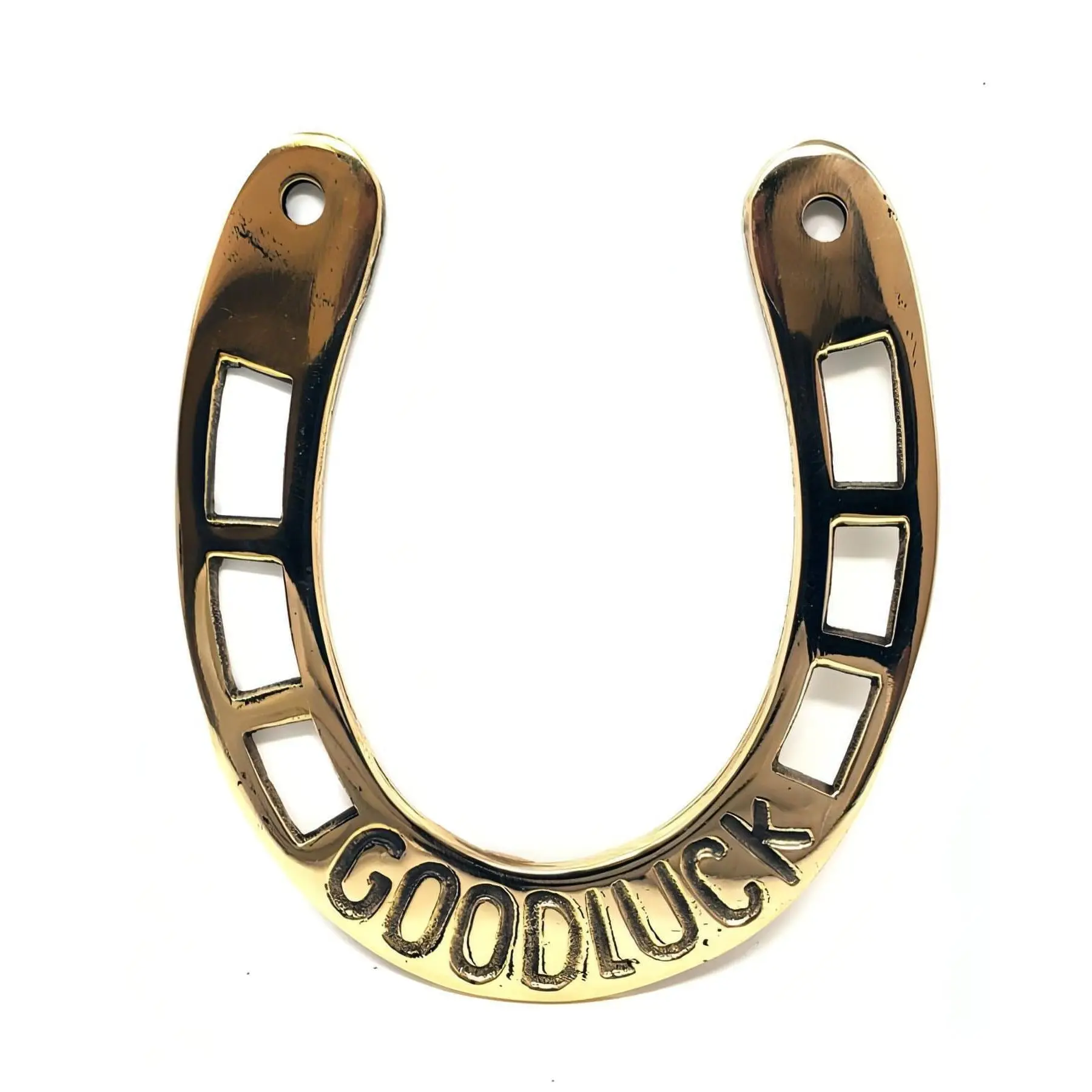 Classic Good Luck Horseshoe Wall Hanging Accessory - Decorative Wall Art with "GOODLUCK" Text, Ideal for Living Room Decorations, Unique Room Decor, Apartment Accessories, Home Decor Gift Option