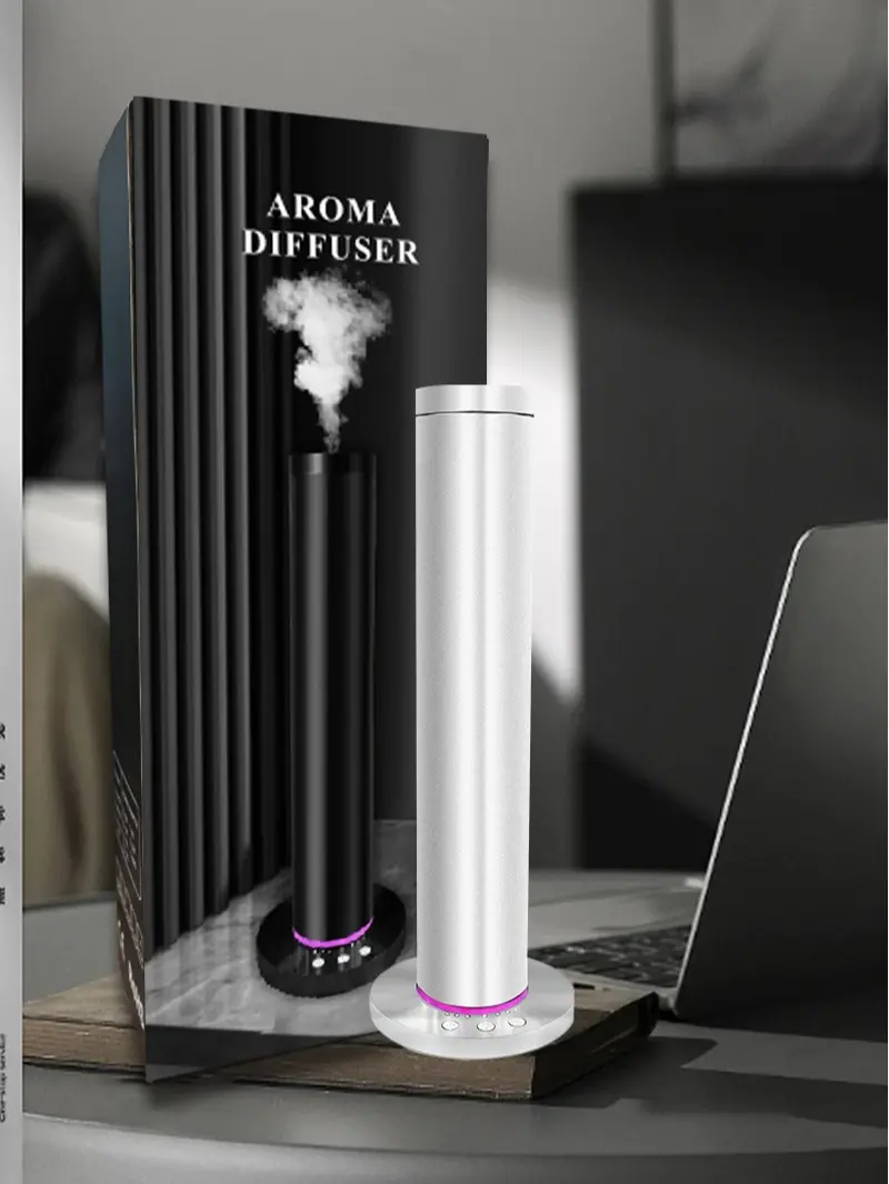 Elegant Vertical Scented Soothing Aroma Diffuser Freshener for Home - Smart Timer, Nano Atomization, APP Control, LED Ambient Light, 5 Fragrance Oils