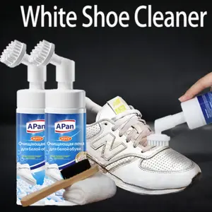 2pcs Shoe Cleaner Liquid, Quick Foam Release, Effective Cleaning, Upgraded Design with Brush Head, Includes Free Brush & Towel, Sneaker Cleaning Kit