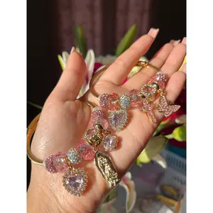 Hot pink charm bracelet