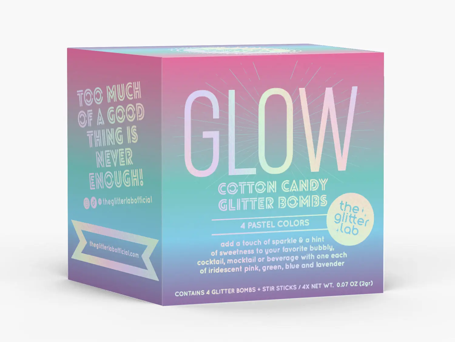 The Glitter Lab GLOW Glitter Bombs - Drink Glitter Bombs for Sparkly Cocktails, Mocktails & Soda - Beverage Embellishment