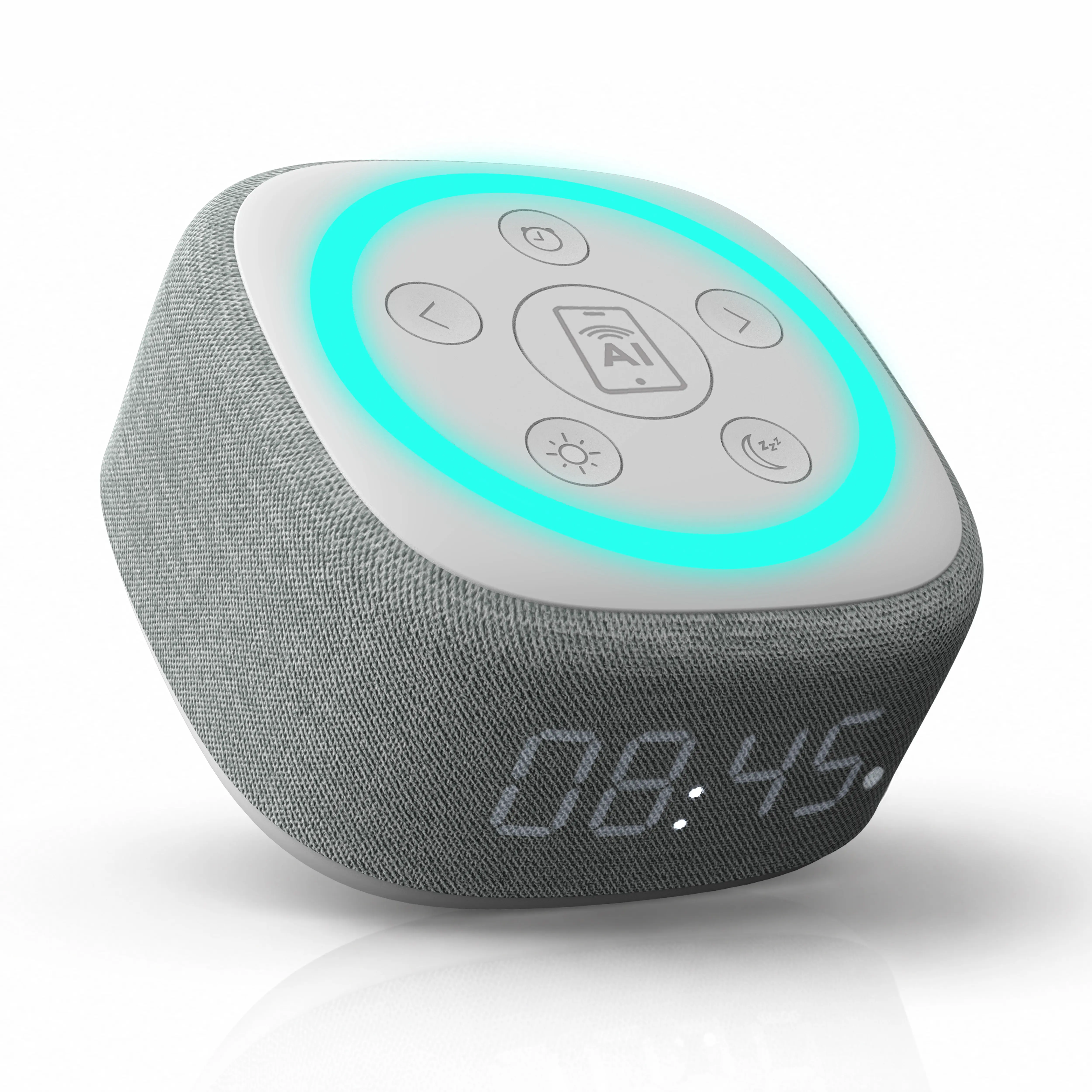 Gemini BRS-180 Bluetooth Home Speaker, Night Light, 15 Sleep Sounds, LED Clock & Voice-Assistant Button